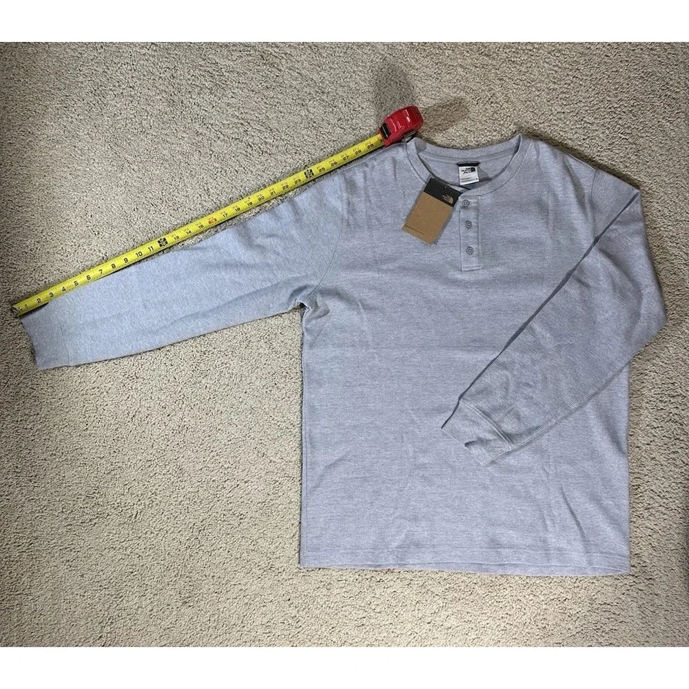 The North Face Terrain Waffle Knit Henley In Meld Gray Heather Men Size XL